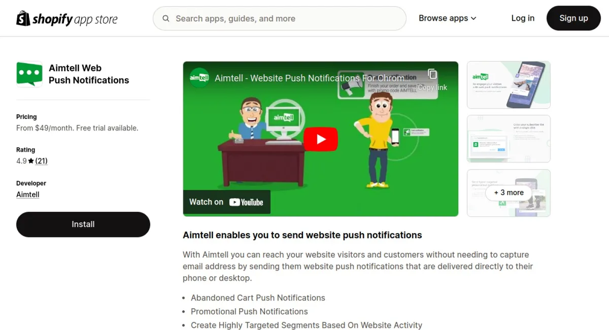 Aimtell Web Push Notifications cover