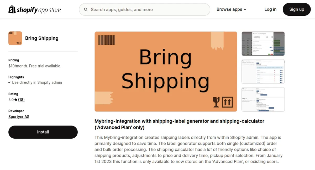 Bring Shipping cover