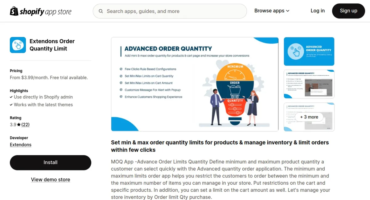 Extendons Order Quantity Limit cover