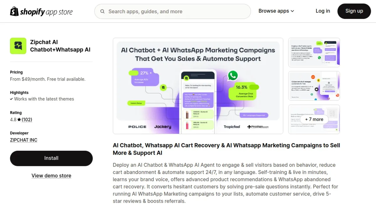 Zipchat AI Chat &amp; AI Chatbot cover