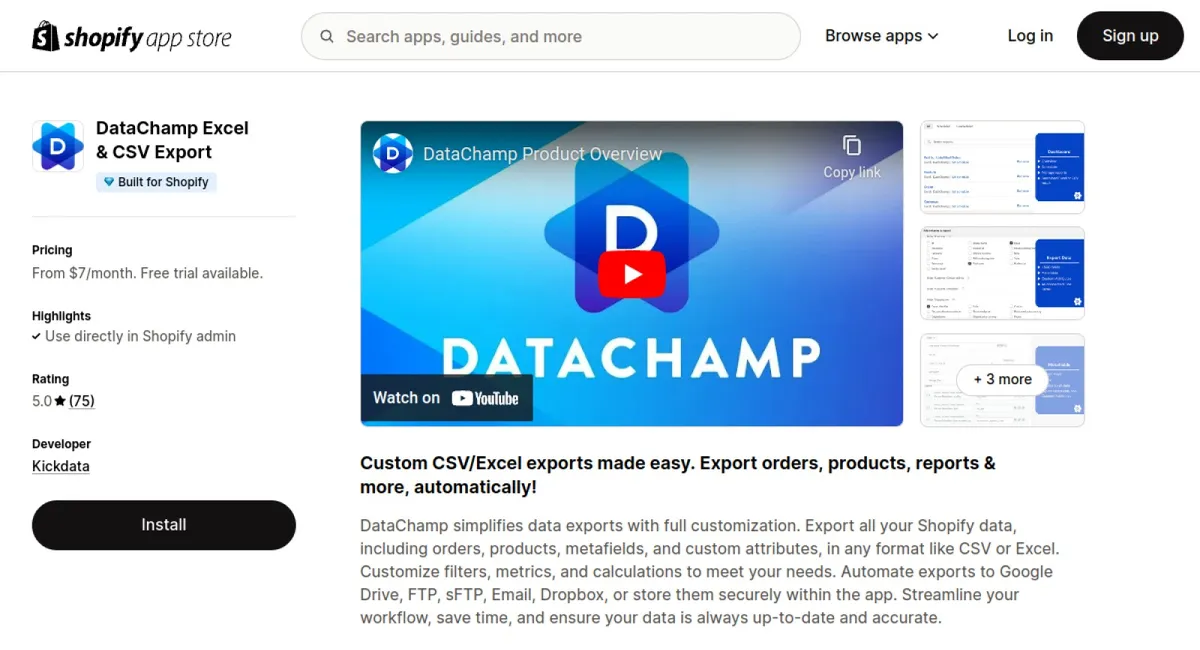 DataChamp Excel &amp; CSV Exports cover