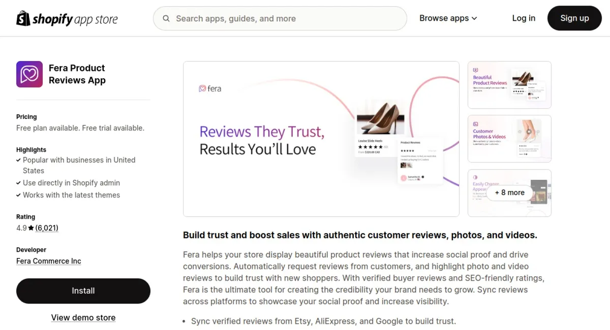 Fera Product Reviews App cover