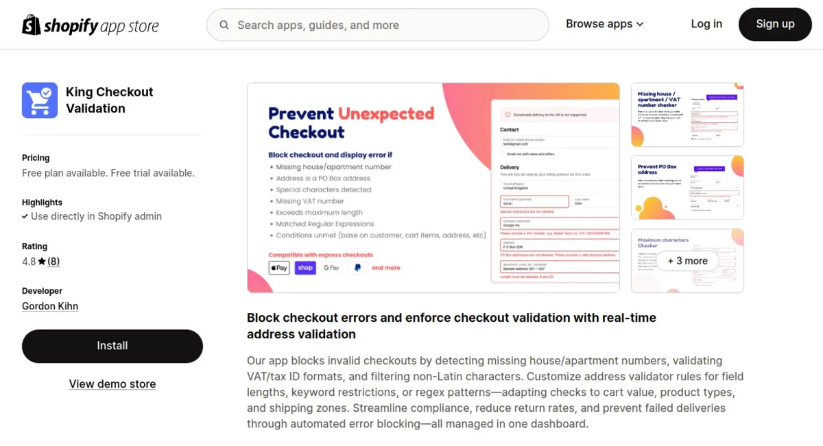 King Checkout Validation cover