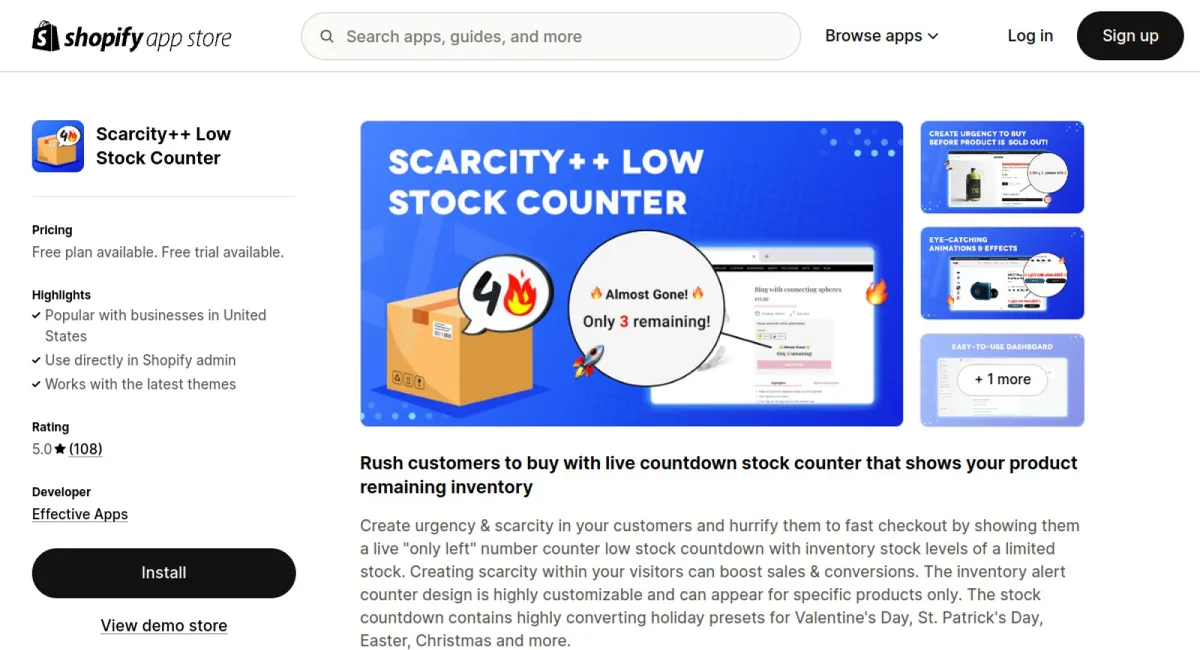 Scarcity++ Low Stock Counter cover