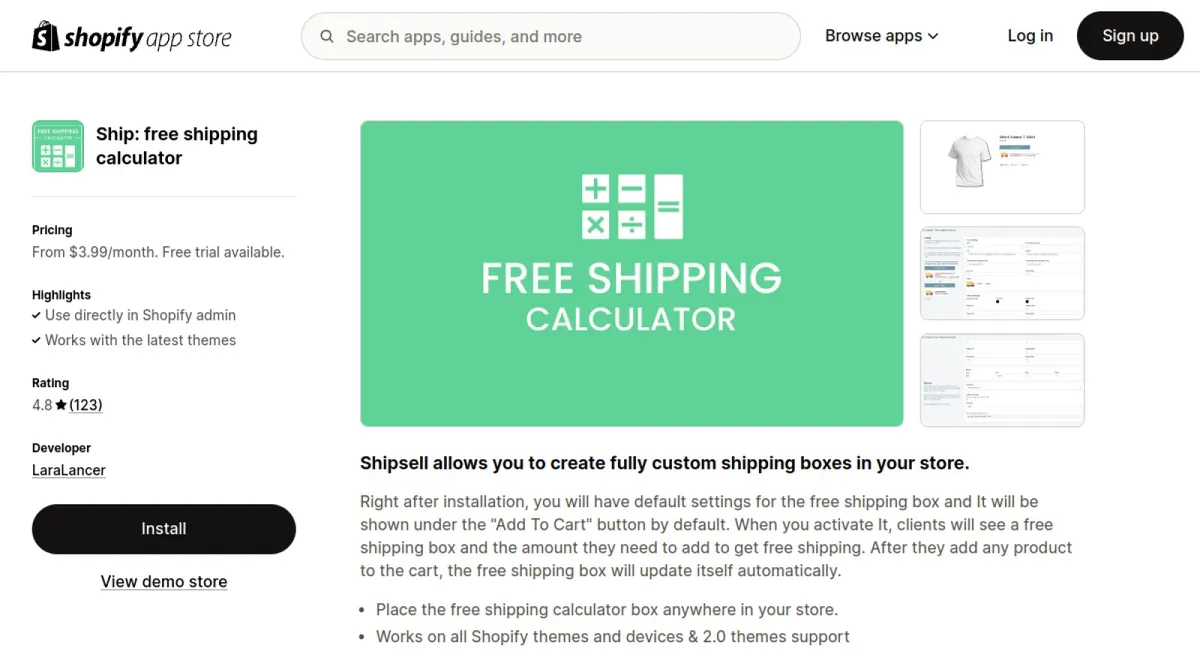 Ship: free shipping calculator cover