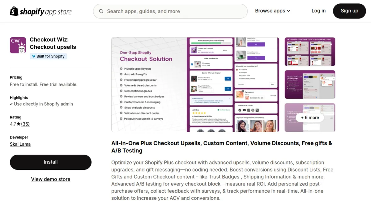Checkout Wiz: Checkout upsells cover
