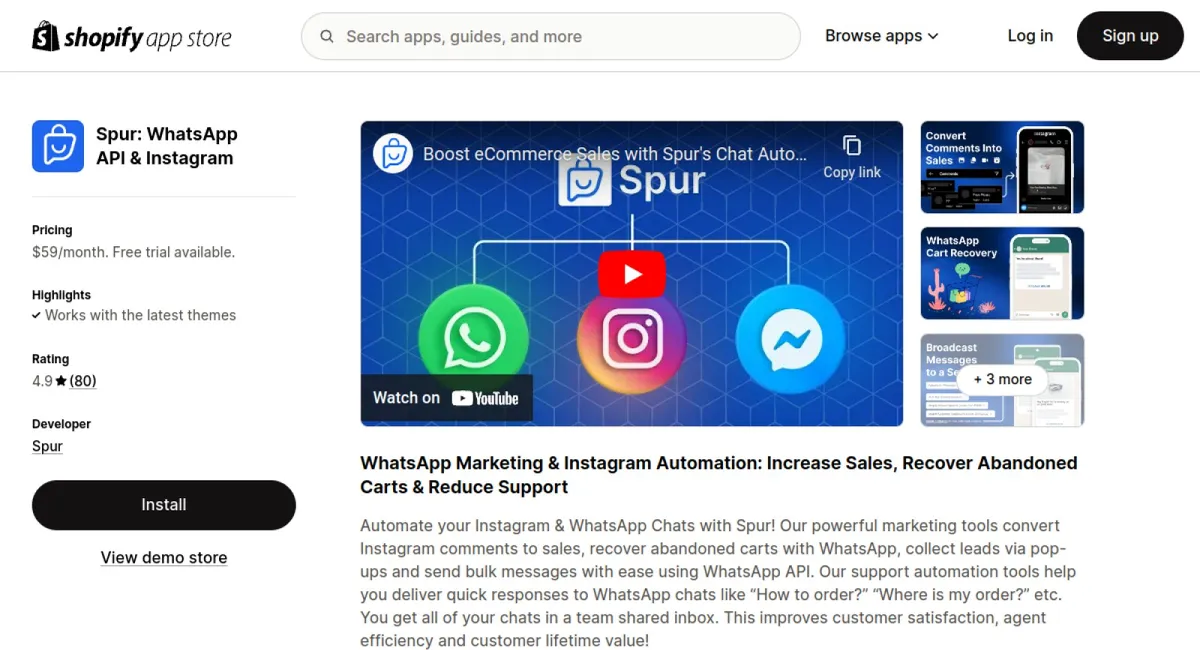 Spur: WhatsApp API &amp; Instagram cover