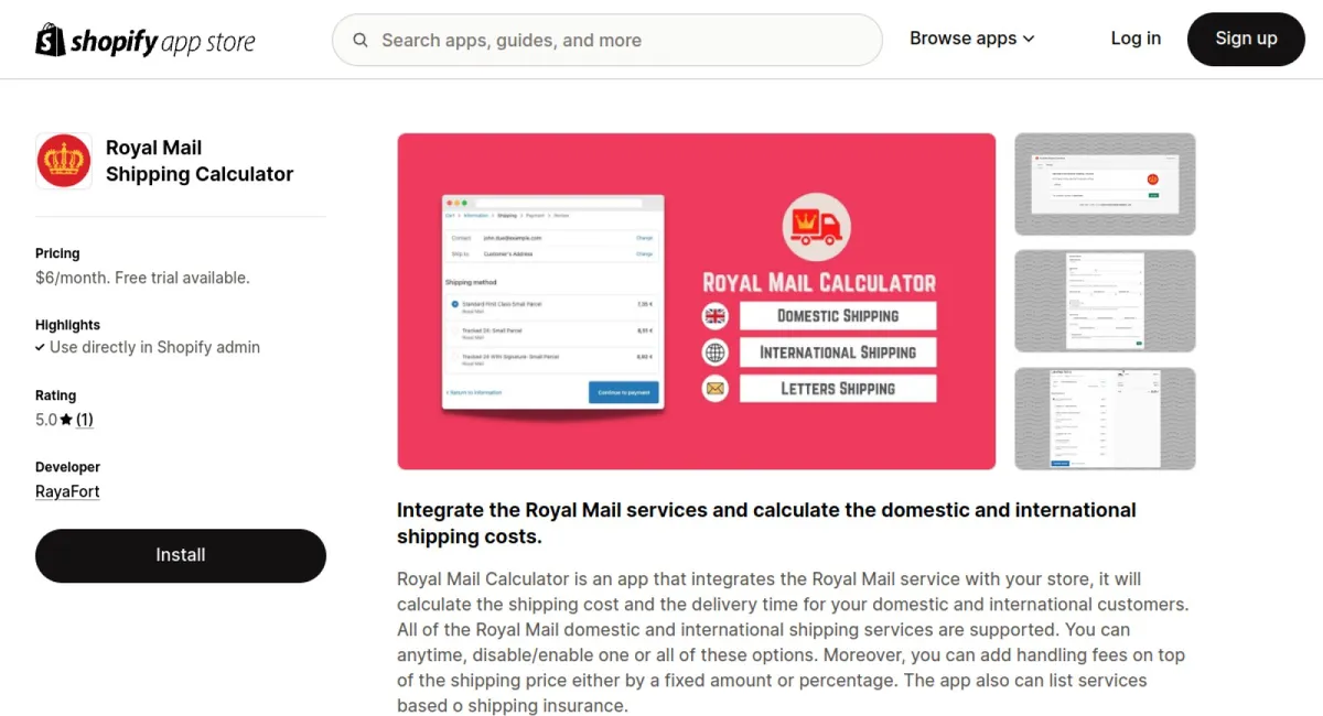 Royal Mail Shipping Calculator cover