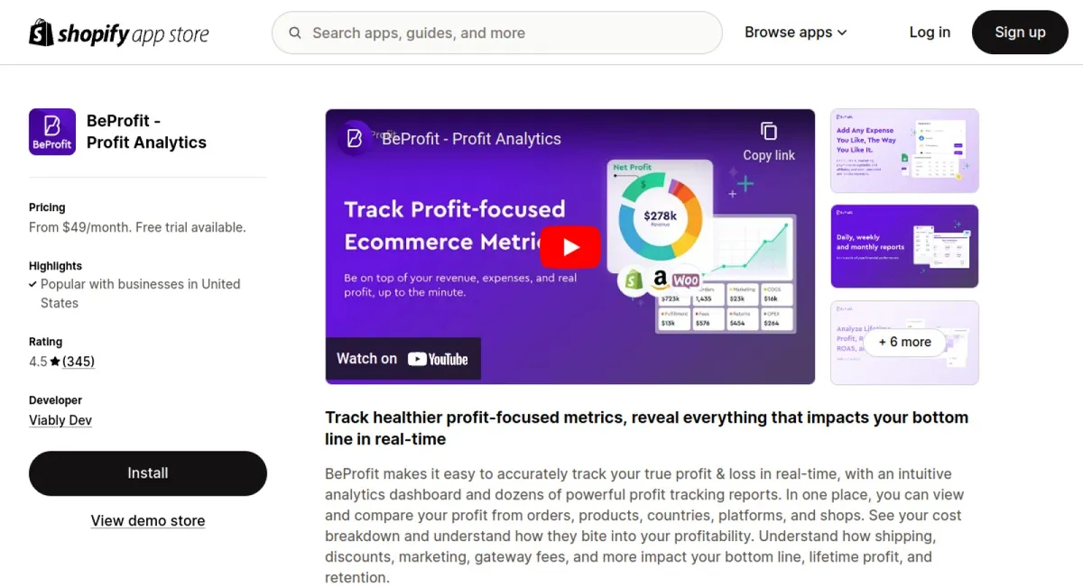 BeProfit ‑ Profit Analytics cover