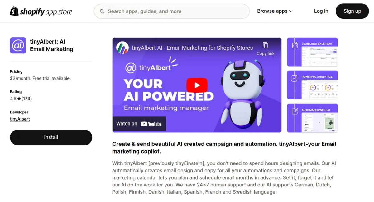 tinyAlbert: AI Email Marketing cover