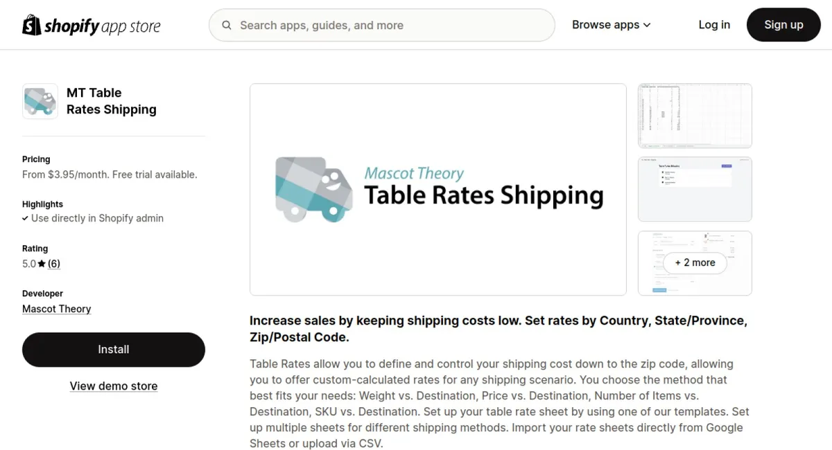 MT Table Rates Shipping cover