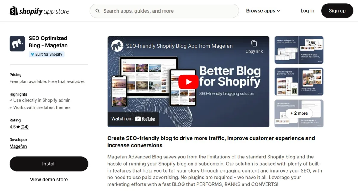 SEO Optimized Blog ‑ Magefan cover