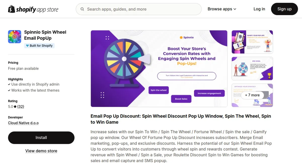 Spinnio Spin Wheel Email PopUp cover