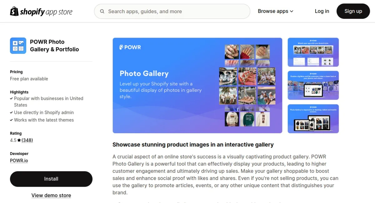 POWR: Photo Gallery Portfolio cover