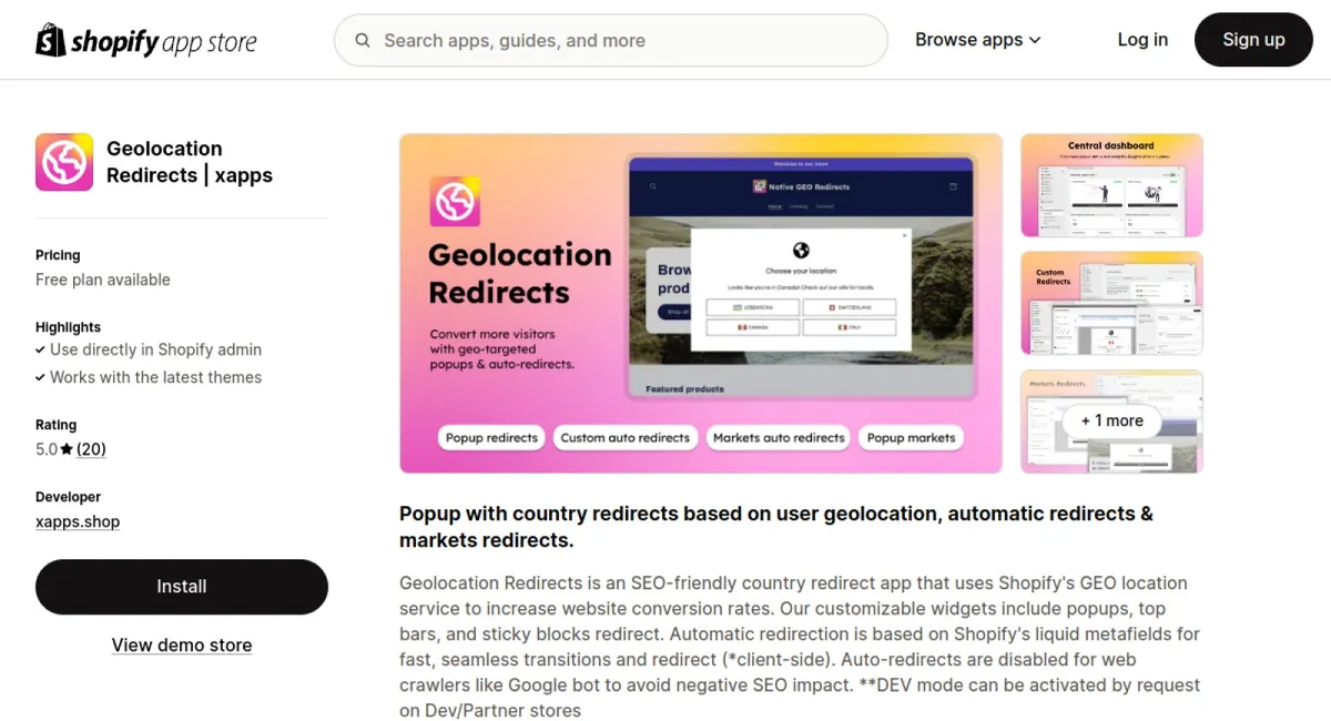 Geolocation Redirects | xapps cover