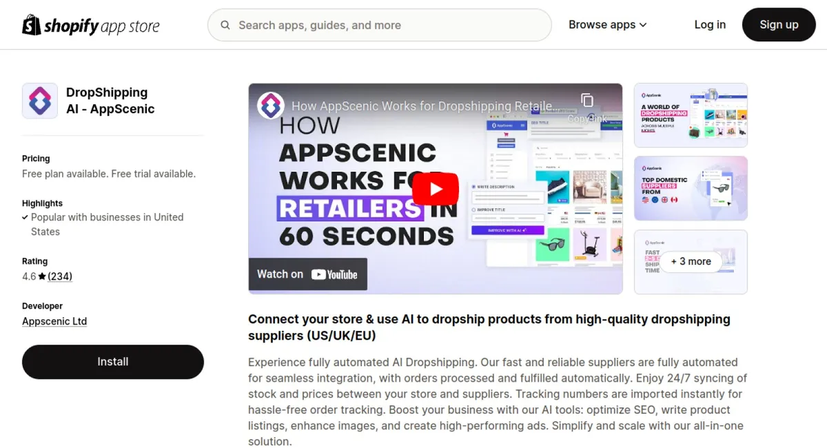 AppScenic: AI Dropshipping App cover