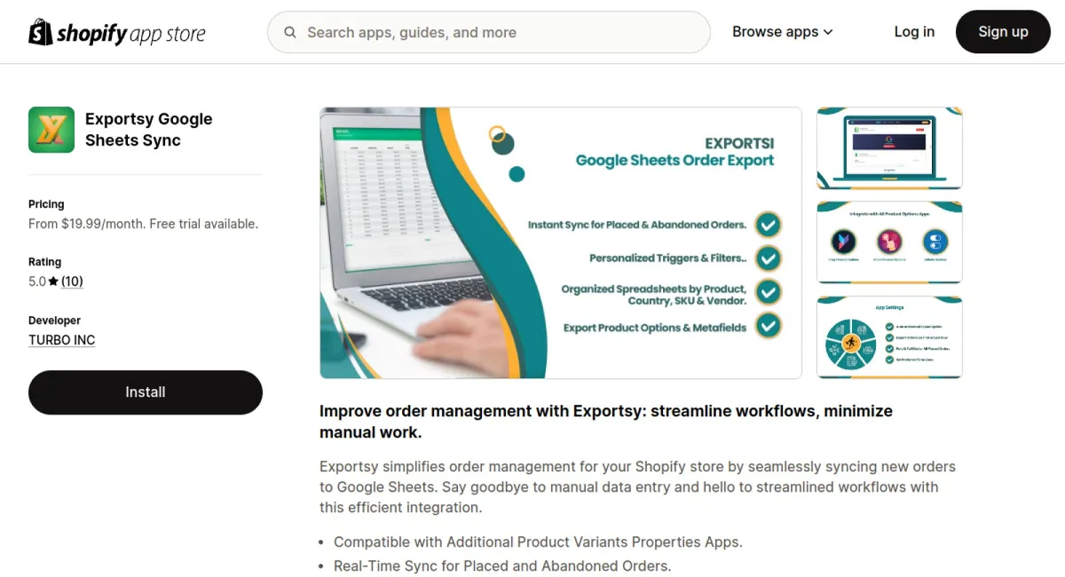 Exportsy Order Flow Sheet Sync cover