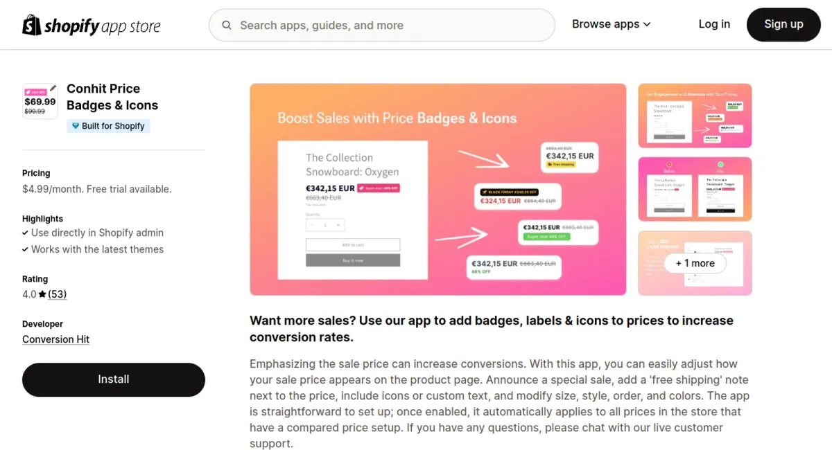 Conhit Price Badges &amp; Icons cover