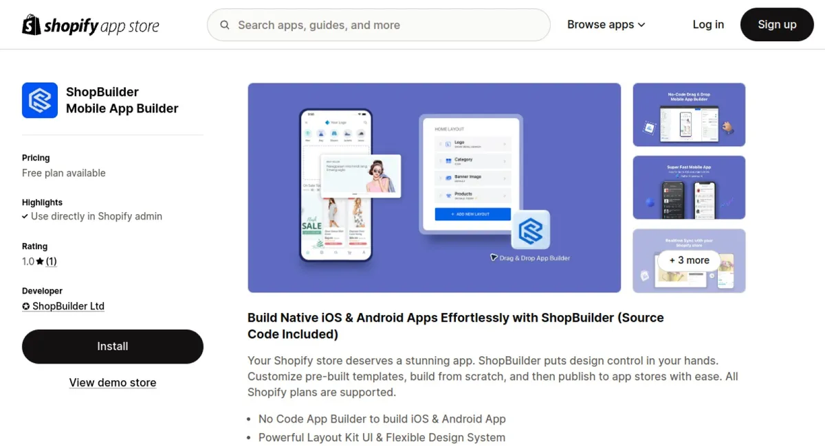 ShopBuilder Mobile App Builder cover