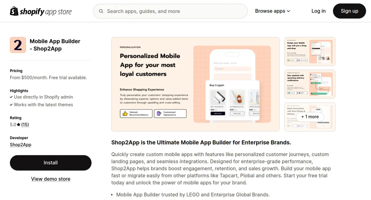 Mobile App Builder ‑ Shop2App cover