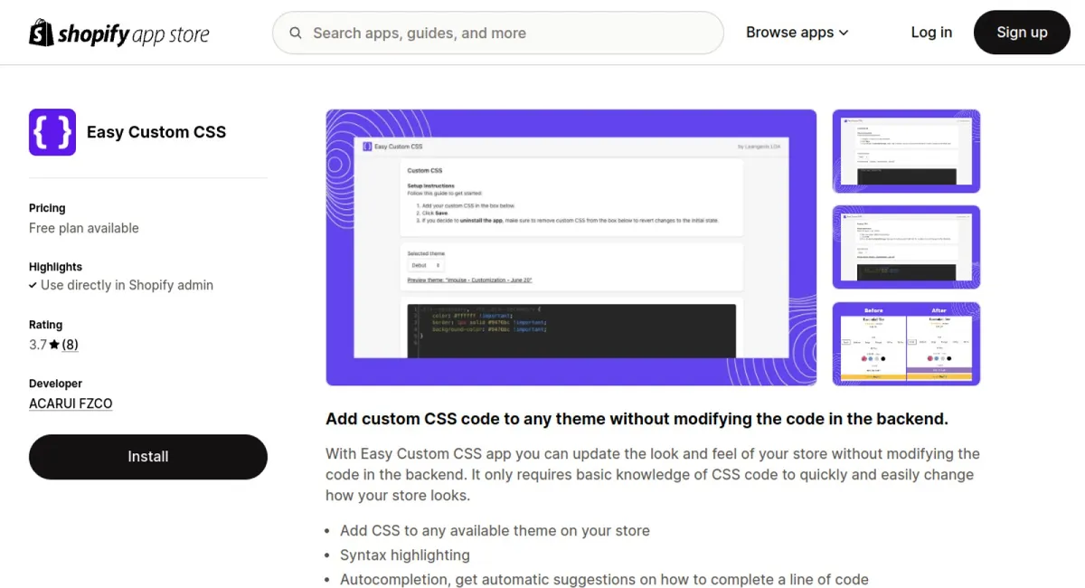 Easy Custom CSS cover