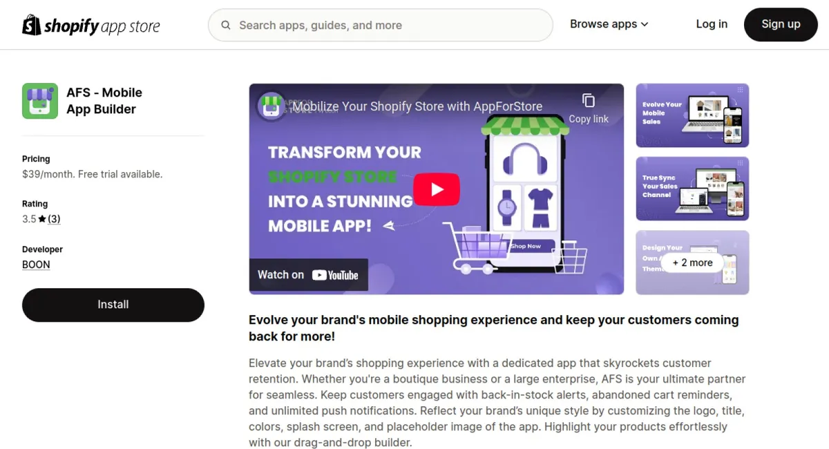 AFS ‑ Mobile App Builder cover