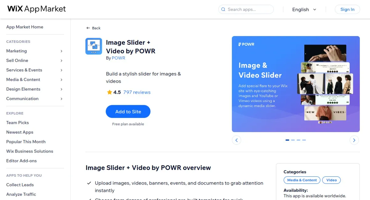 Image Slider + Video by POWR cover