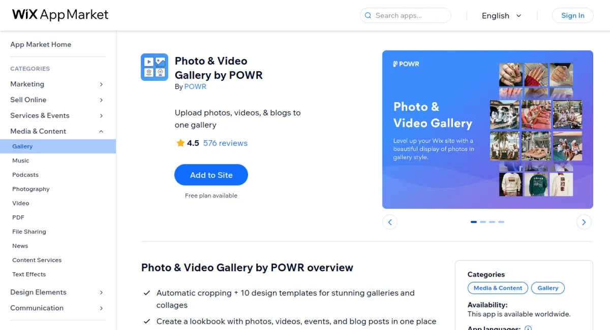 Photo &amp; Video Gallery by POWR cover