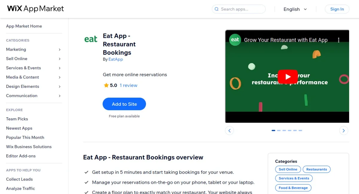 Eat App - Restaurant Bookings cover