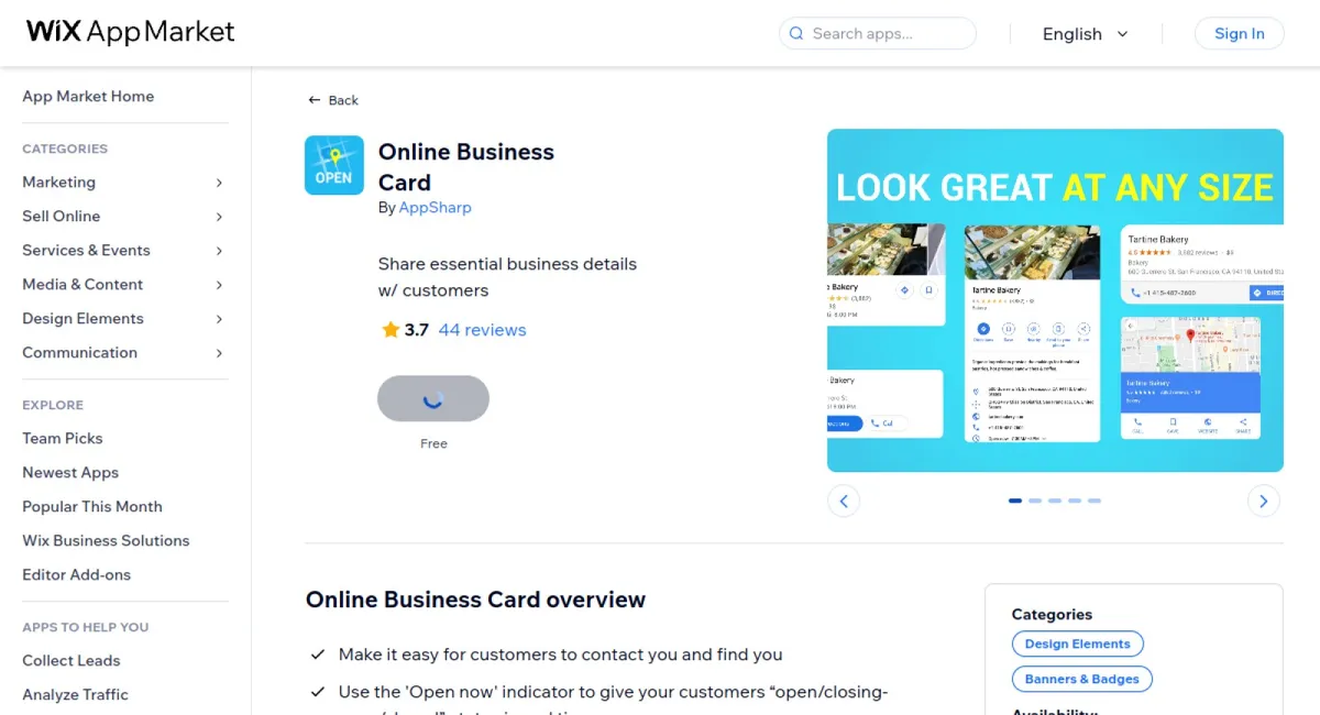 Online Business Card cover