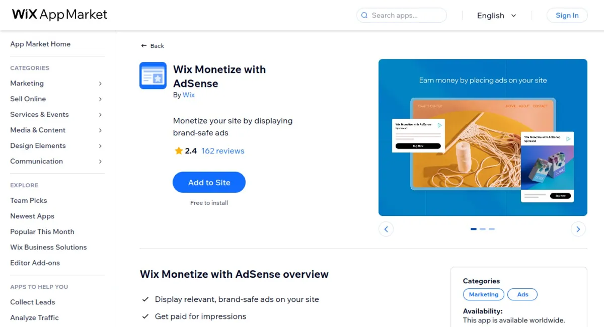 Wix Monetize with AdSense cover