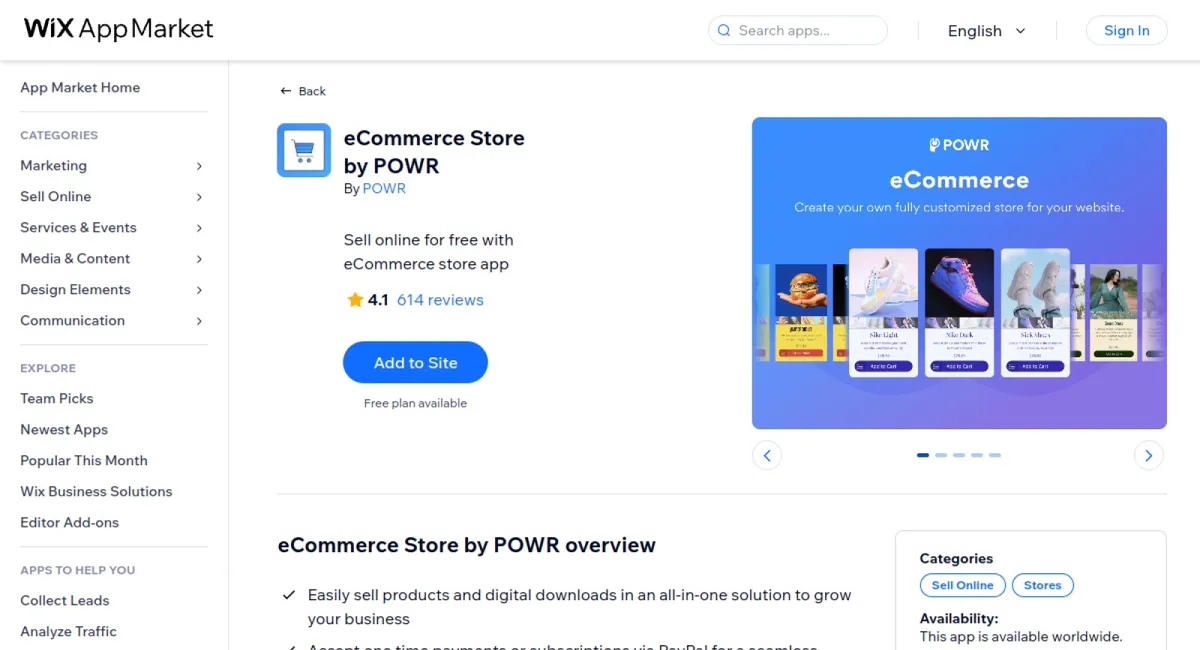 eCommerce Store by POWR cover