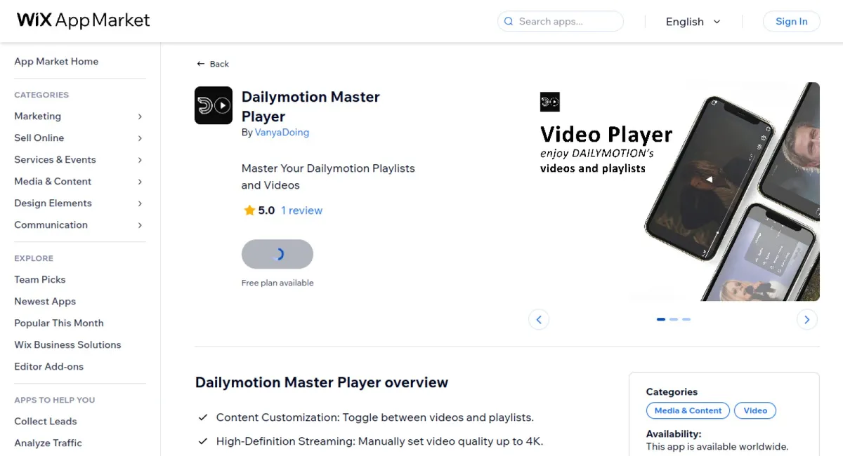 Dailymotion Master Player cover