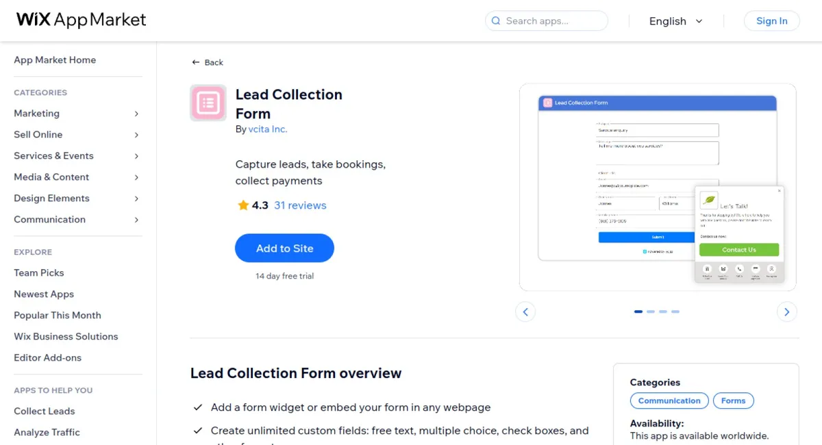 Lead Collection Form cover