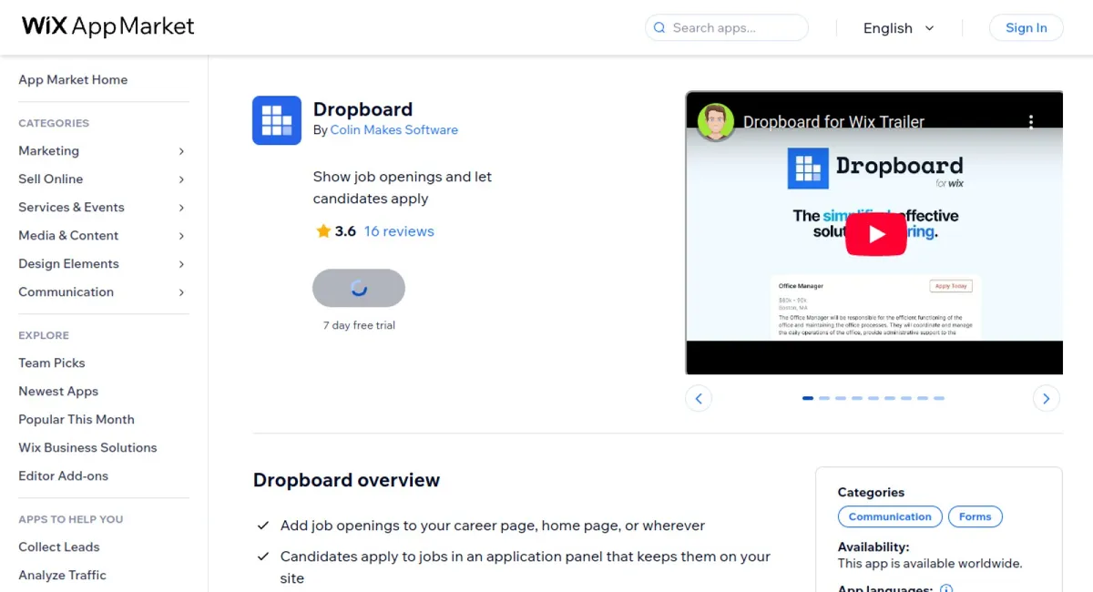 Dropboard cover