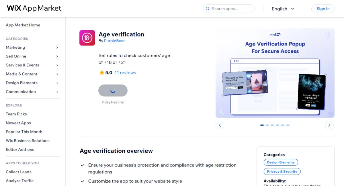 Age verification cover