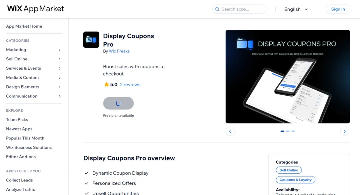 Display Coupons Pro cover