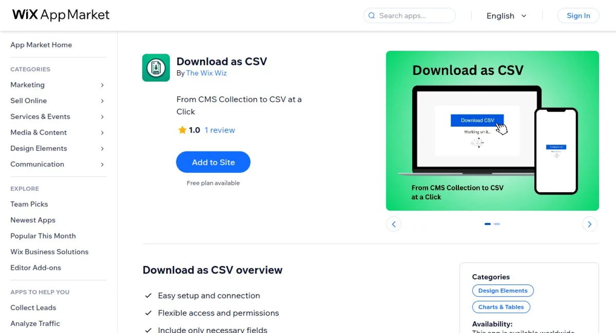 Download as CSV cover