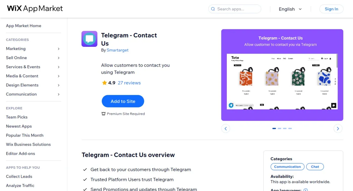 Telegram - Contact Us cover