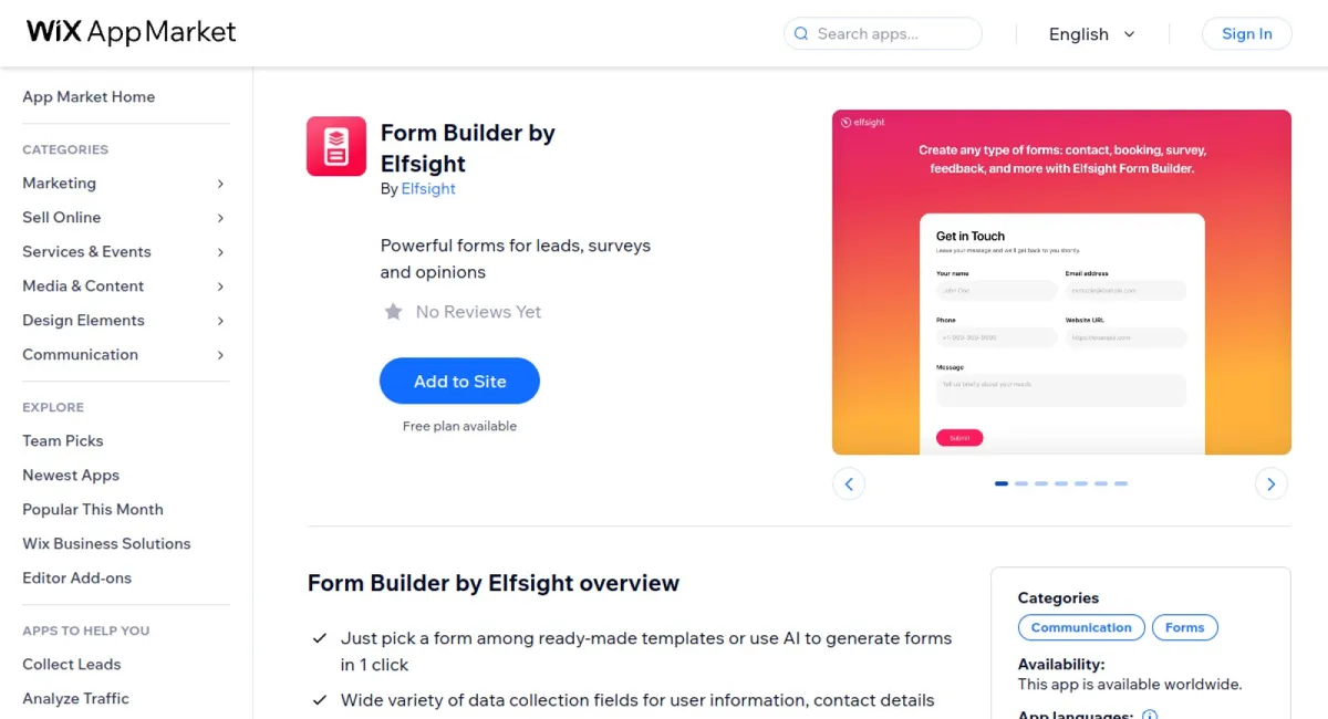 Form Builder by Elfsight cover
