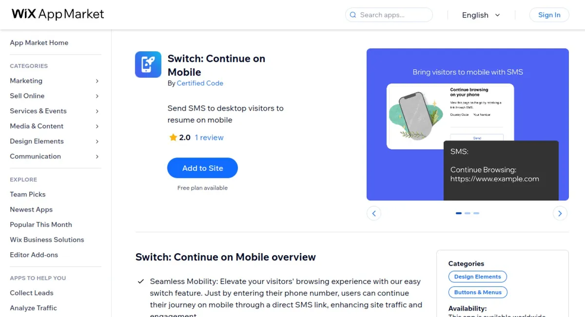 Switch: Continue on Mobile cover