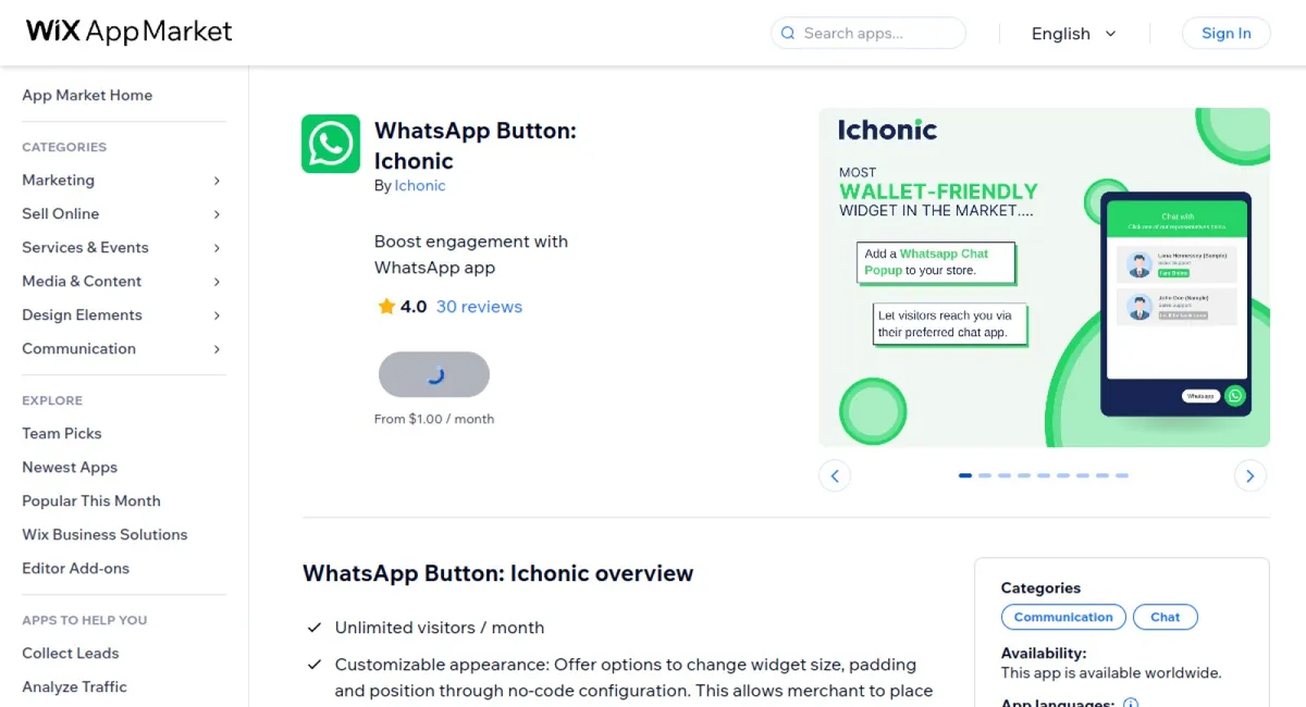 WhatsApp Button: Ichonic cover