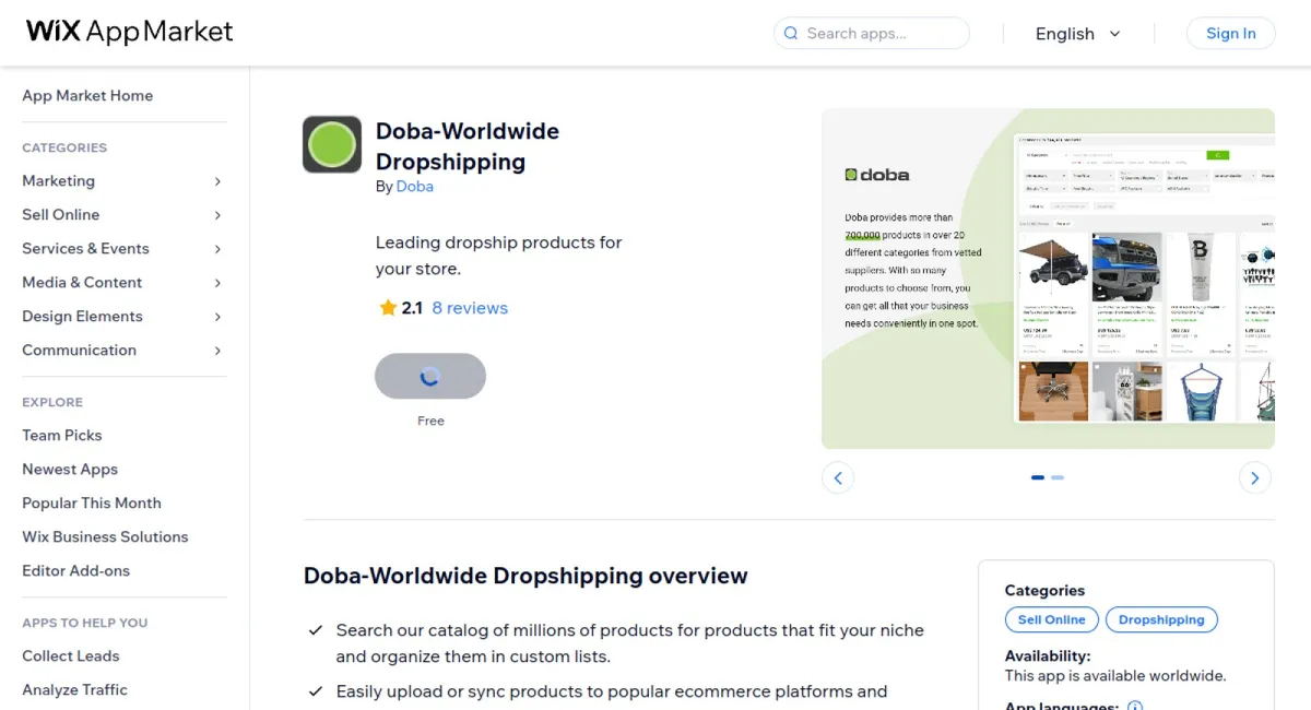 Doba ‑ AI Dropshipping cover