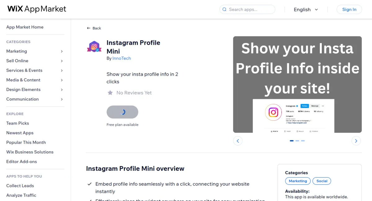 Instagram Profile Mini cover