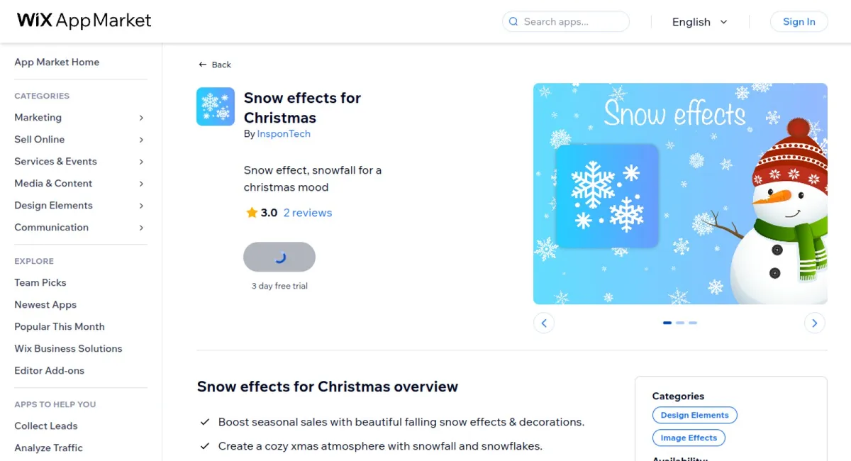Snow effects for Christmas cover