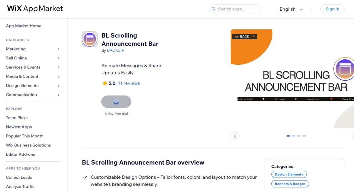 BL Scrolling Announcement Bar cover