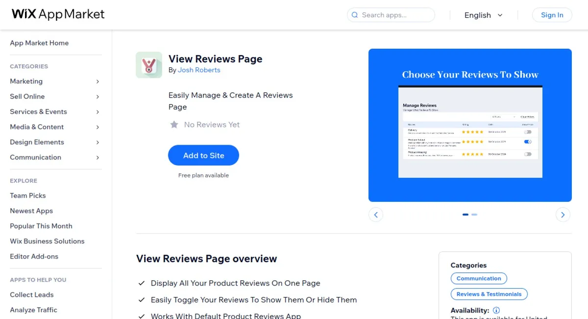 View Reviews Page cover