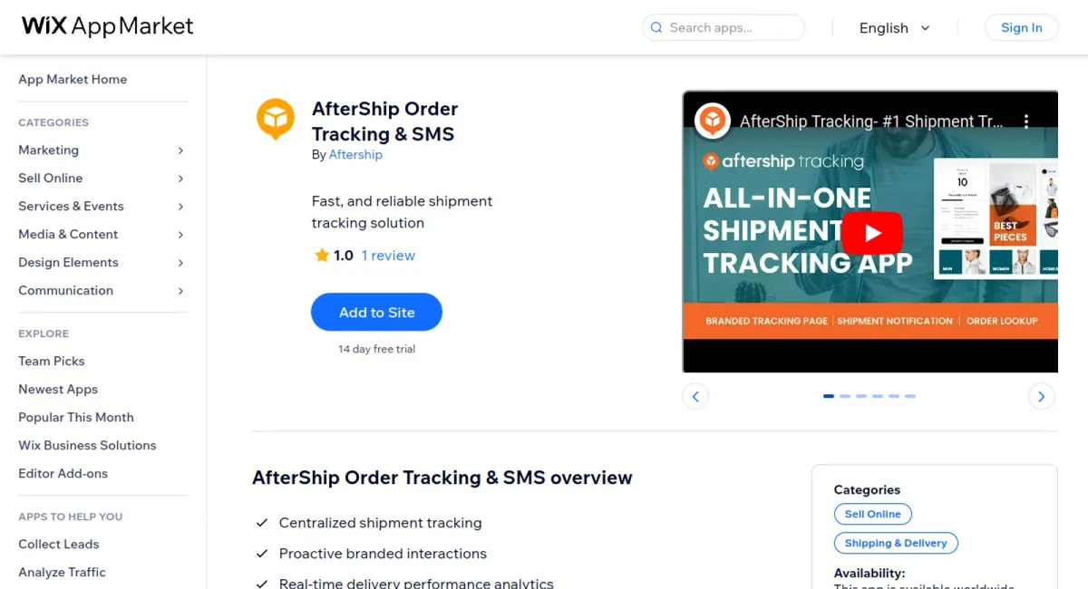 AfterShip Order Tracking &amp; SMS cover