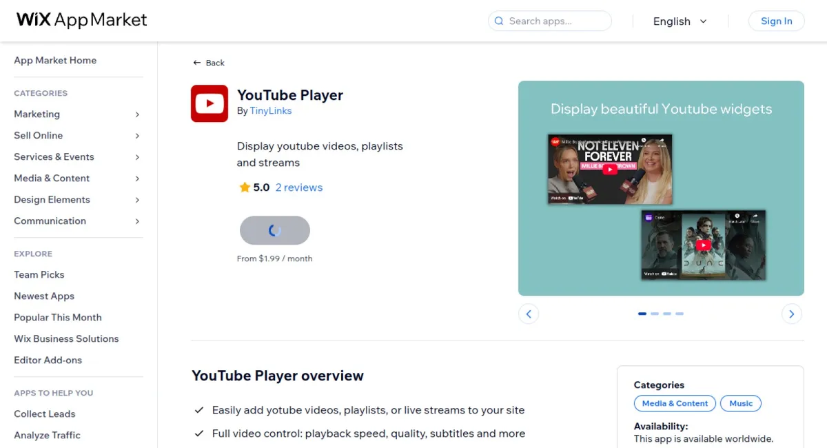 YouTube Player cover
