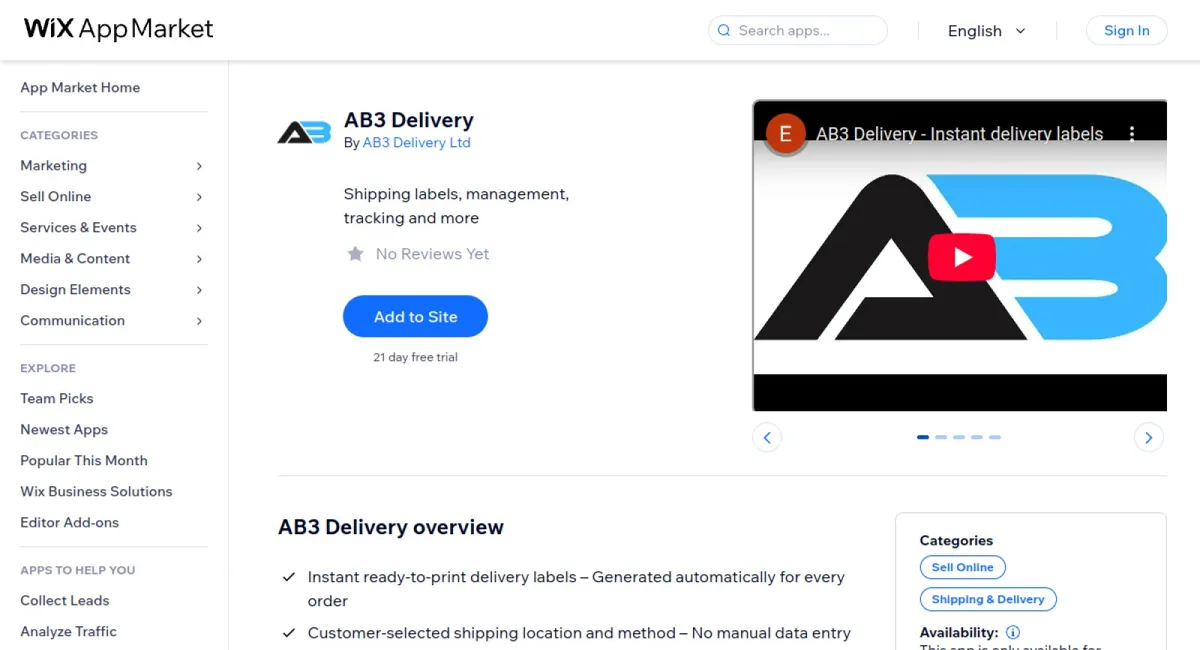 AB3 Delivery cover